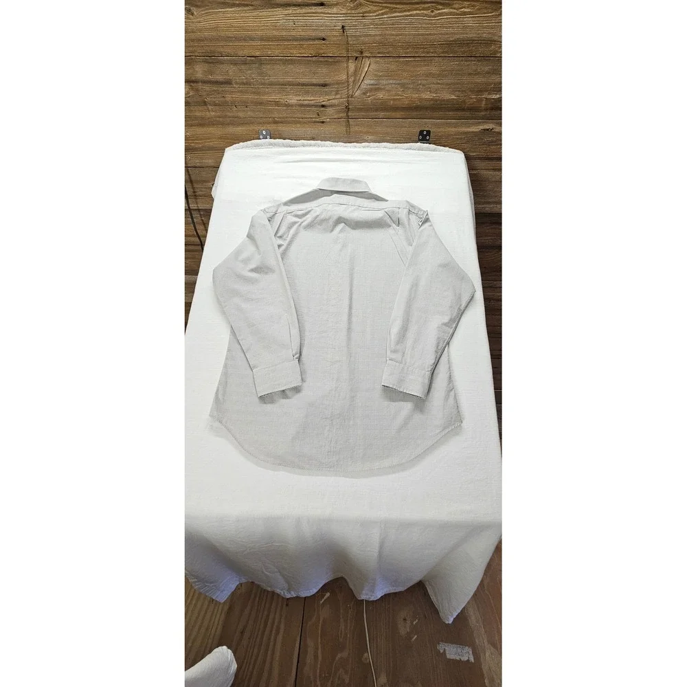 Vtg. Polo Ralph Lauren Regent‎ Mens 16.5 32/33 Tan Houndstooth Button Down Shirt